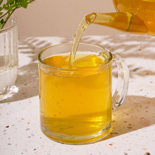 Fruity Green Energy Tea in a cup